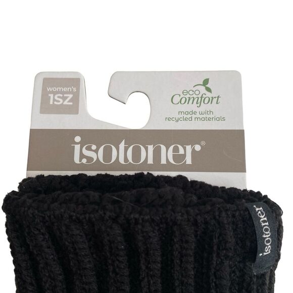 Isotoner Adult Snowflake Knit Gloves One Size Black NEW NWT - Picture 5 of 10